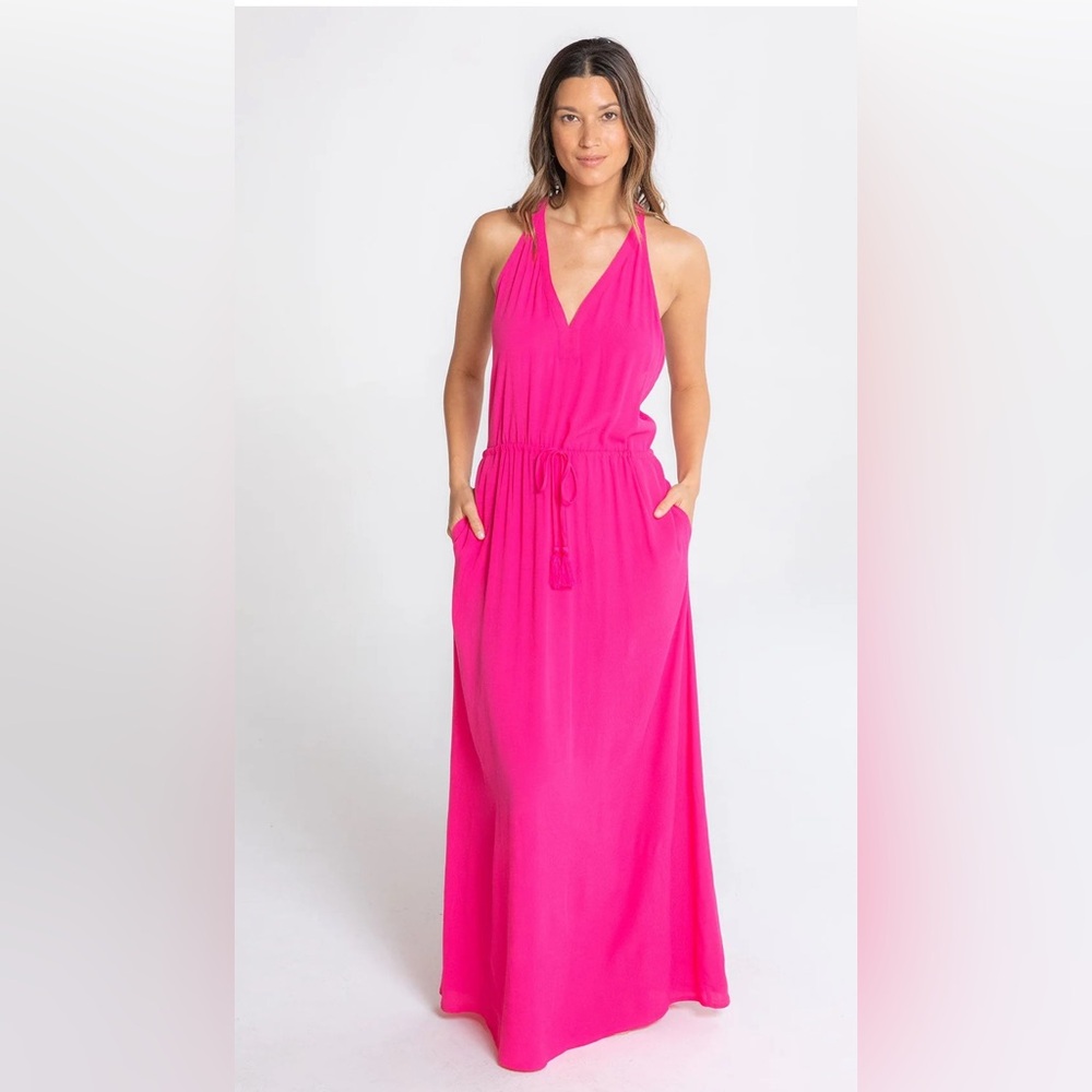 J607. Lucky Star Maxi Dress Small Blue NWT